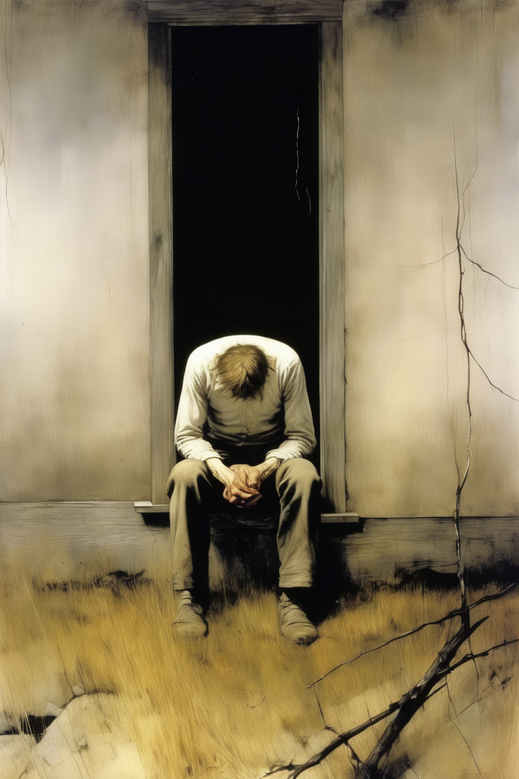 00510-1818275809-_lora_Andrew Wyeth Style_1_Andrew Wyeth Style - Andrew Wyeth style depicting debilitating depression and painful anxiety, isolat.png